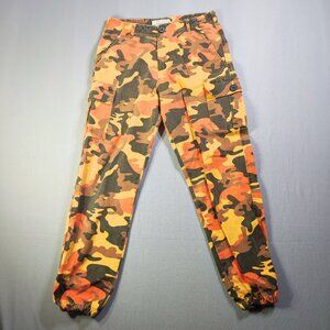 Streetwear Society Cargo pants women's size S orange brown camouflage high-rise